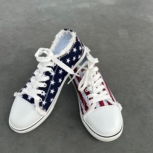 Red, White and Blue Tennis Shoes